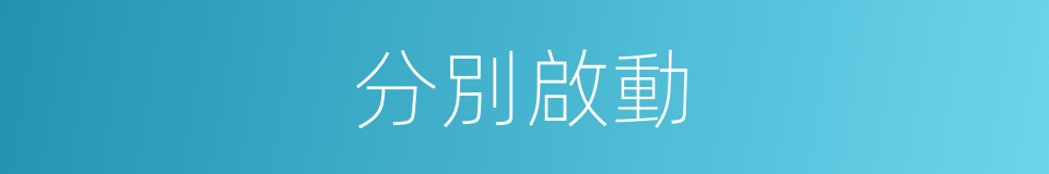 分別啟動的意思