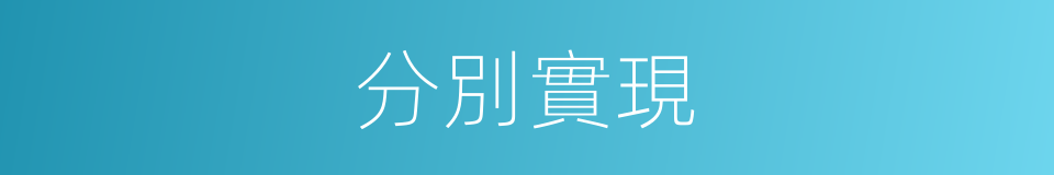 分別實現的意思