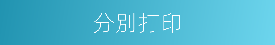 分別打印的意思
