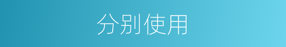 分别使用的同义词