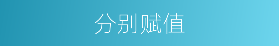 分别赋值的意思