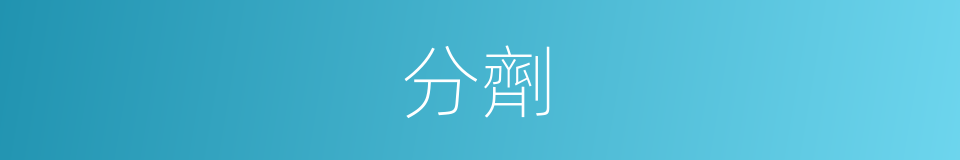 分劑的意思