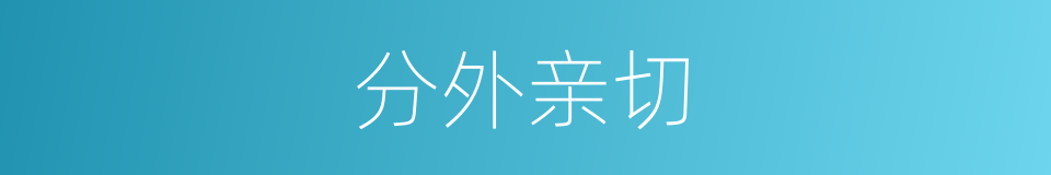 分外亲切的意思