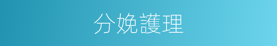 分娩護理的同義詞