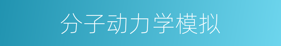 分子动力学模拟的同义词