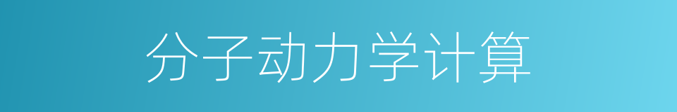 分子动力学计算的同义词