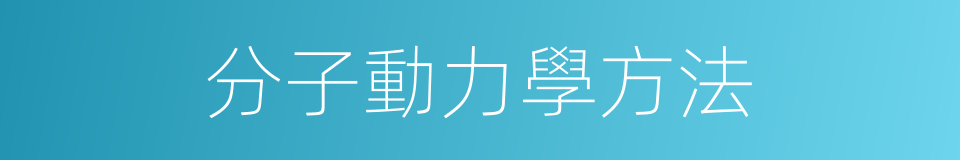 分子動力學方法的同義詞