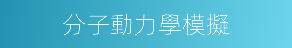 分子動力學模擬的同義詞