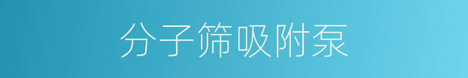 分子筛吸附泵的同义词
