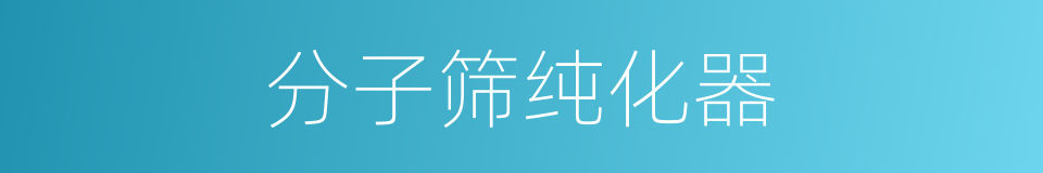 分子筛纯化器的同义词
