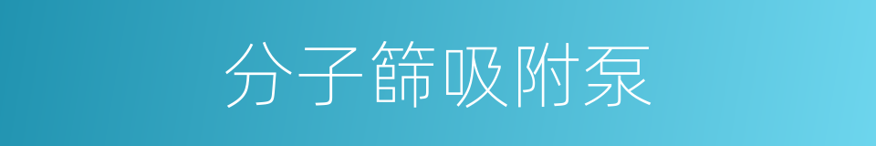 分子篩吸附泵的同義詞