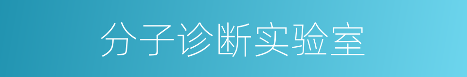 分子诊断实验室的同义词