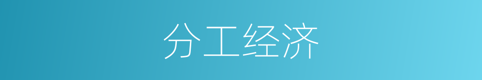 分工经济的同义词