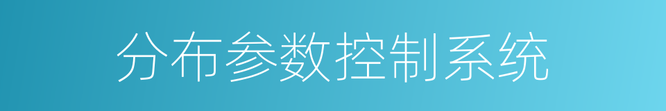 分布参数控制系统的同义词