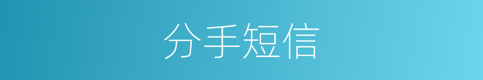 分手短信的同义词