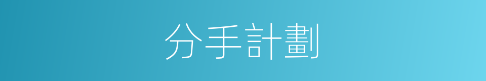 分手計劃的同義詞