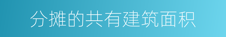 分摊的共有建筑面积的同义词