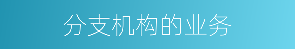 分支机构的业务的同义词