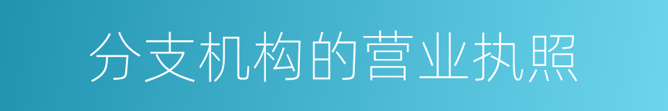 分支机构的营业执照的同义词
