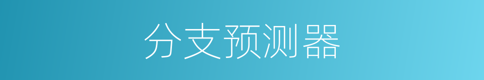 分支预测器的同义词