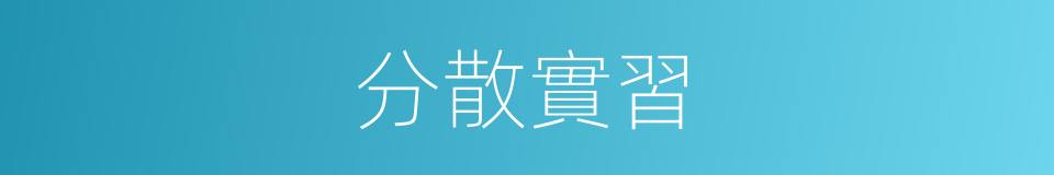 分散實習的同義詞