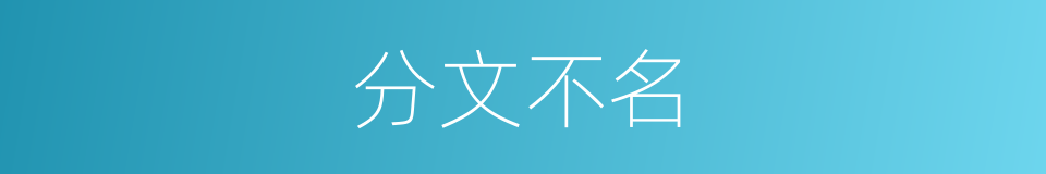 分文不名的意思