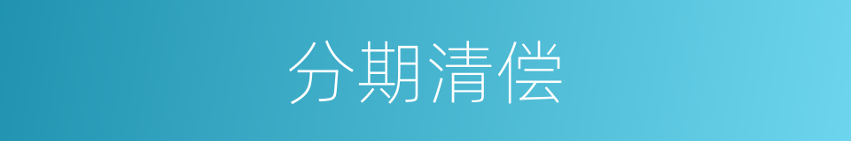 分期清偿的同义词