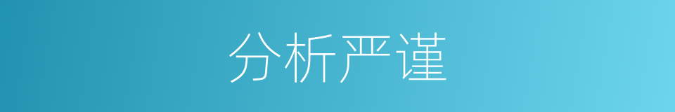 分析严谨的同义词