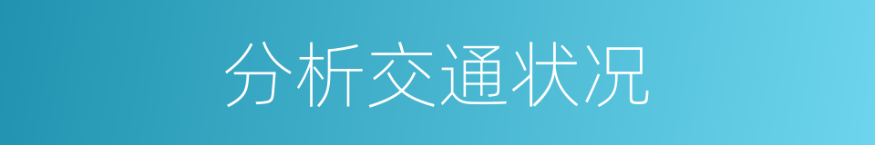 分析交通状况的同义词
