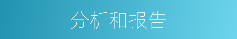 分析和报告的同义词