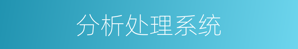 分析处理系统的同义词