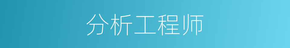 分析工程师的同义词