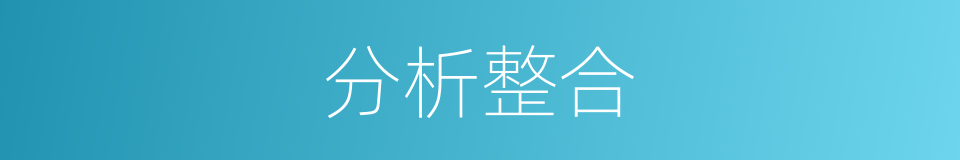 分析整合的同义词