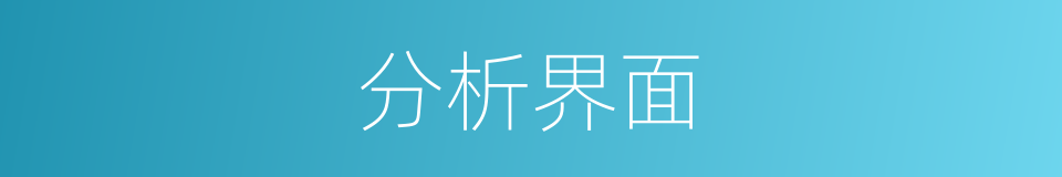 分析界面的同义词