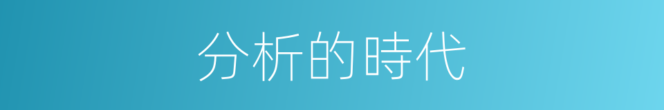 分析的時代的同義詞