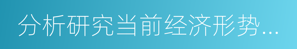 分析研究当前经济形势和经济工作的同义词