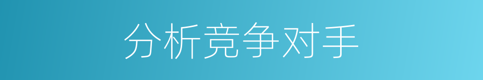 分析竞争对手的同义词