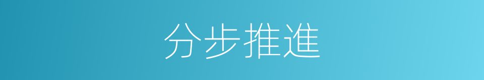 分步推進的同義詞