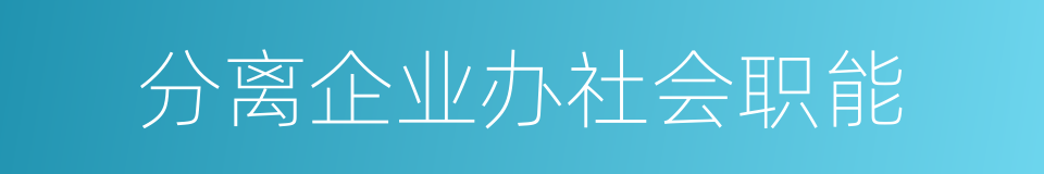 分离企业办社会职能的同义词