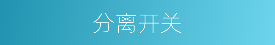 分离开关的同义词