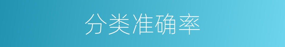 分类准确率的同义词