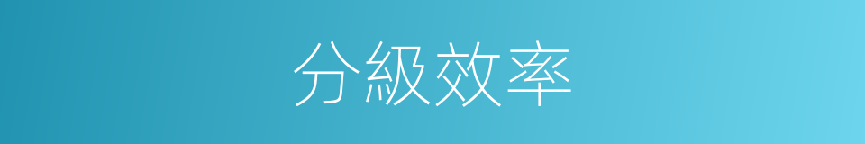 分級效率的同義詞