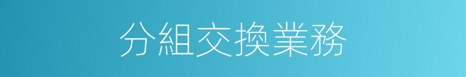 分組交換業務的同義詞