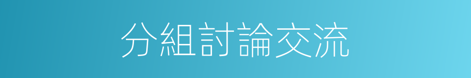 分組討論交流的同義詞