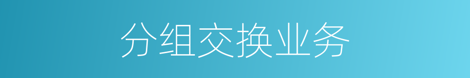 分组交换业务的同义词