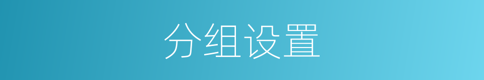 分组设置的同义词