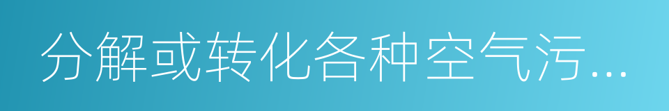 分解或转化各种空气污染物的同义词