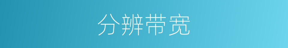 分辨带宽的同义词