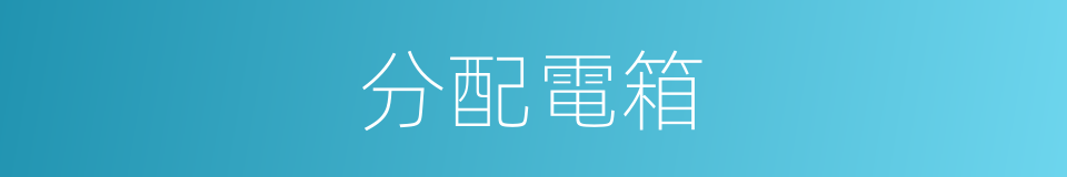 分配電箱的同義詞