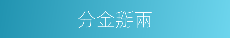 分金掰兩的意思